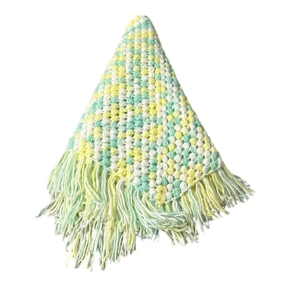Afghan pastel color Octagon shaped handmade  Throw